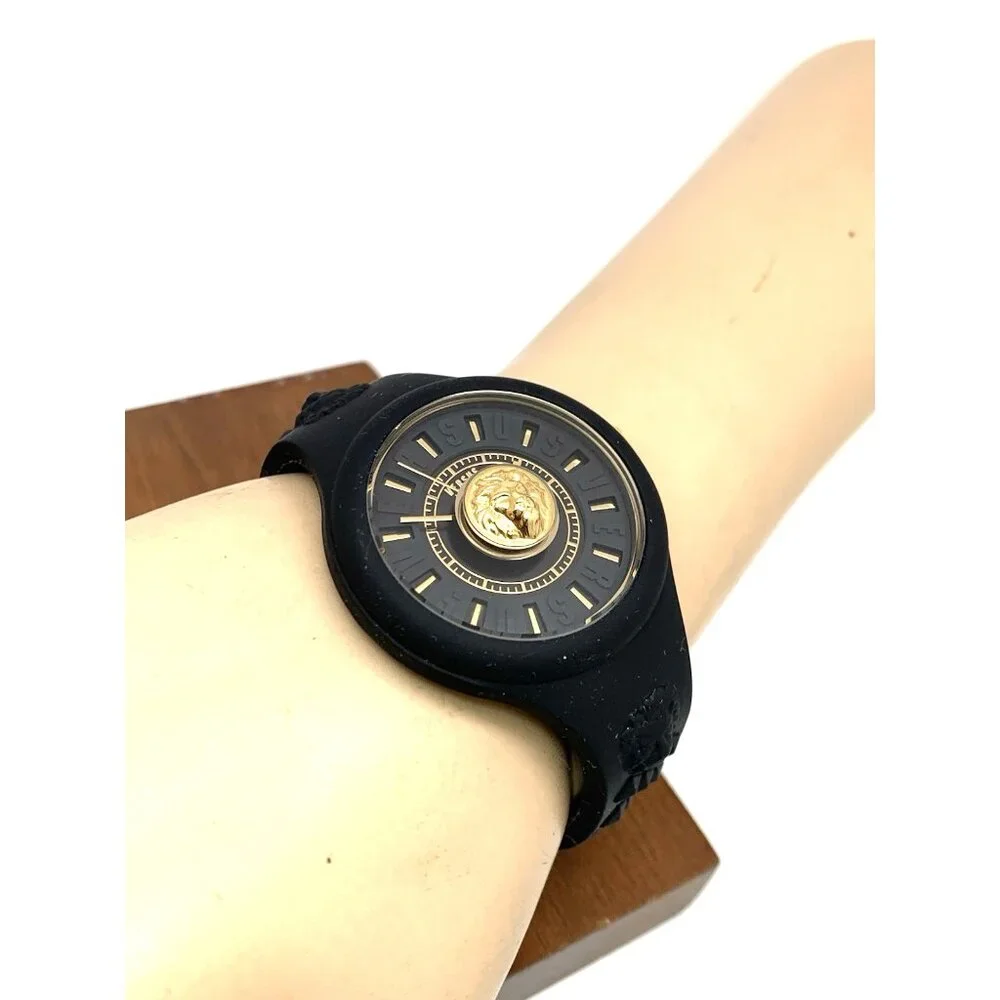 Versus by Versace Women's Watch VSPOQ1G21 Quartz Gold Black Rubber Band 40mm
